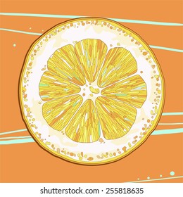 hand drawn lemon