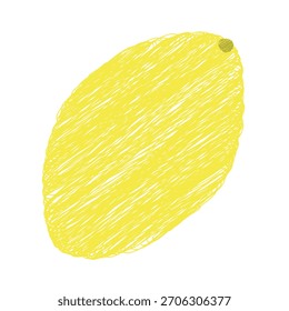 Mão desenhada fruta limão Childish Doodle ilustração Ícone Adesivo Pictograma Minimalista Design plano. Ilustração isolada do vetor Ícone do adesivo Frutas Conteúdo relacionado Cartões temáticos, folheto, post, tag