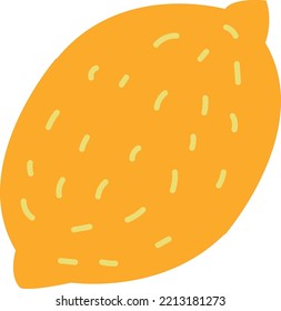 Hand drawn lemon icon. Yellow citrus fruit