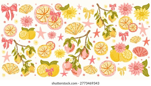 Hand Drawn Lemon Illustration, Citrus Fruit Artwork, Fresh Summer Aesthetic, Vintage Lemon Art for Kitchen Poster, Wall Art Print, Sticker Design, Packaging Label, Branding Element, Fabric Pattern, Scrapbooking, Sublimation Design 🍋✨

