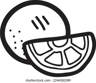 Hand Drawn lemon or lime illustration isolated on background