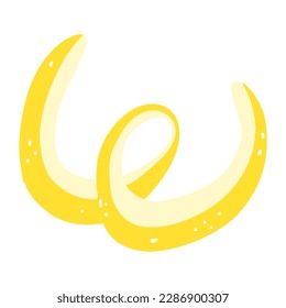 Hand drawn lemon peel. Vector illustration of lemon rind.