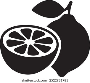 Hand drawn lemon silhouette vector