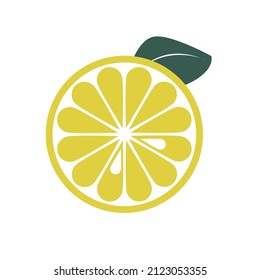 Hand drawn lemon vector illustration isolated on white background. Simple icon in flat style