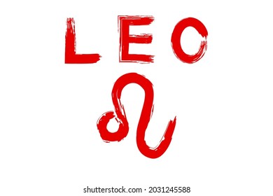 Hand drawn Leo symbol and the name. Good for any project.