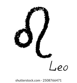 Sinal de leão desenhado à mão símbolo esotérico doodle Astrologia clipart Elemento para design