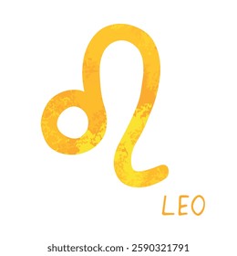 Hand drawn leo zodiac sign Esoteric symbol doodle Astrology clipart Element for design