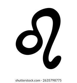 Hand drawn leo zodiac sign Esoteric symbol doodle Astrology clipart Element for design