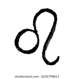 Hand drawn leo zodiac sign Esoteric symbol doodle Astrology clipart Element for design