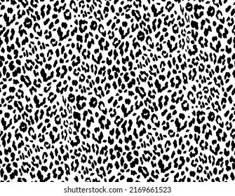 Hand drawn leopard skin pattern seamless. Design for fabric, wallpaper, wrapping, background.