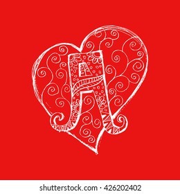 hand drawn letter A