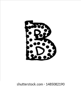 Hand Drawn Letter B Black Text Stock Vector (Royalty Free) 1485082190 ...