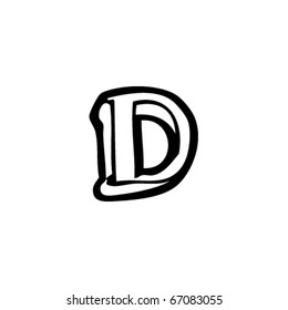 hand drawn letter d