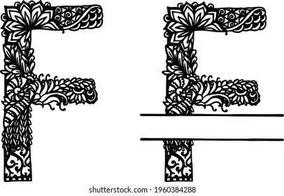 Hand drawn letter F for design element. Vector illustration