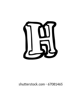 hand drawn letter h