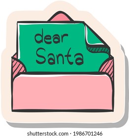Hand drawn Letter icon in sticker style vector illustration