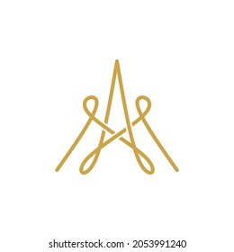 Hand Drawn Letter Am Or Ma Logo Design