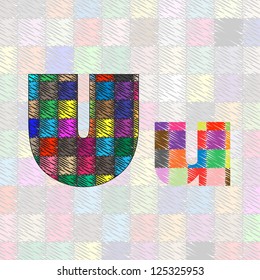 Hand drawn letter pattern ABC. Vector illustration