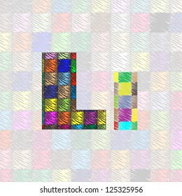 Hand drawn letter pattern ABC. Vector illustration