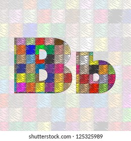 Hand drawn letter pattern ABC. Vector illustration