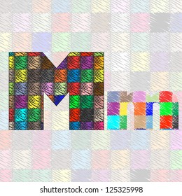 Hand drawn letter pattern ABC. Vector illustration