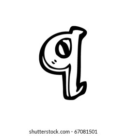 hand drawn letter q