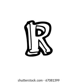 hand drawn letter r