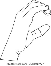 Hand drawn letter sign language illustration. People hand gesture in outline style.