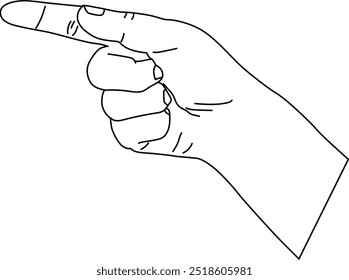 Hand drawn letter sign language illustration. People hand gesture in outline style.