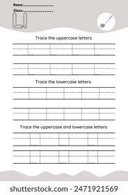 hand drawn letter tracing a-z for kids hand practicing