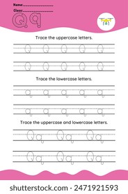 hand drawn letter tracing a-z for kids hand practicing