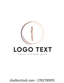 A hand drawn letter type L with delicate floral 