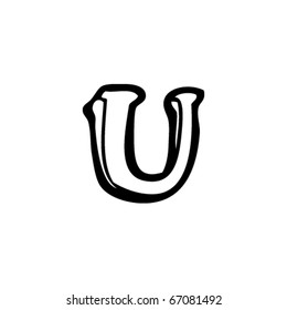 letra manuscrita u