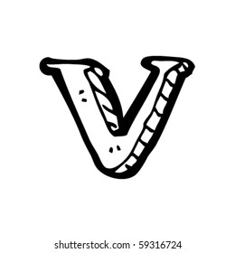 hand drawn letter v