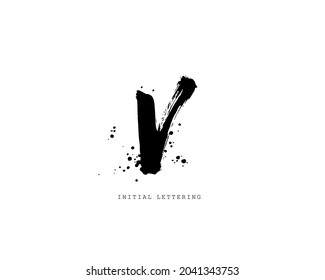 Hand drawn letter v font calligraphy style for decorative, poster, card, baccground, logo.