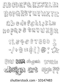 hand drawn letter vector set