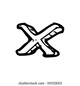 letra manuscrita X