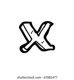 letra manuscrita x