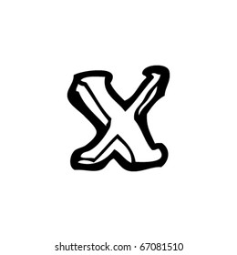 letra manuscrita x