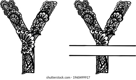 Hand drawn letter Y for design element. Vector illustration