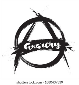 Anarquía con letras dibujadas a mano. Ilustración vectorial.