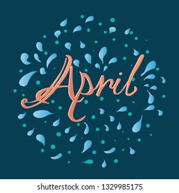 Hand drawn lettering April.