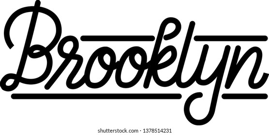 Hand Drawn Lettering Brooklyn Modern Calligraphy Stock Vector (Royalty ...