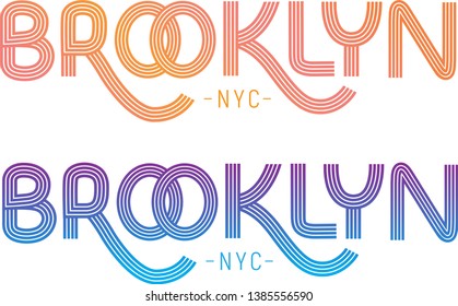 Hand drawn lettering brooklyn. Modern calligraphy, typography. Isolated