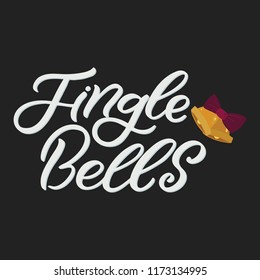Hand drawn lettering card. Chritmas postcard. The inscription: Jingle Bells. Perfect design for greeting cards, posters, T-shirts, banners, print invitations.