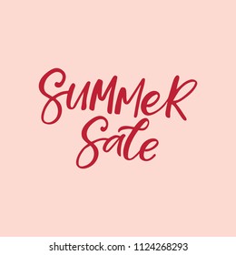 Hand drawn lettering card. The inscription: summer sale. Perfect design for greeting cards, posters, T-shirts, banners, print invitations.