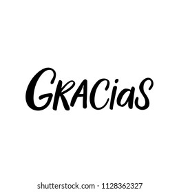 Hand drawn lettering card. The inscription: Gracias. Perfect design for greeting cards, posters, T-shirts, banners, print invitations.