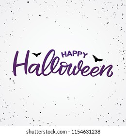Hand drawn lettering card. The inscription: Happy Halloween. Perfect design for greeting cards, posters, T-shirts, banners, print invitations.