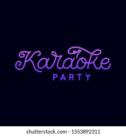 Hand drawn lettering card. The inscription: Karaoke party. Perfect design for greeting cards, posters, T-shirts, banners, print invitations.