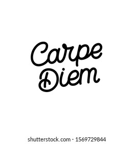 Hand drawn lettering card. The inscription: Carpe diem. Perfect design for greeting cards, posters, T-shirts, banners, print invitations. Monoline style.